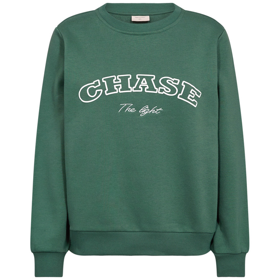 FREEQUENT SWEATER KAMELA DARK FOREST/STAR OFF-WHITE