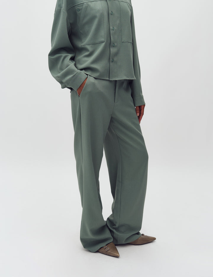 MBYM BROEK RIHNWEN ICEBERG GREEN MELANGE