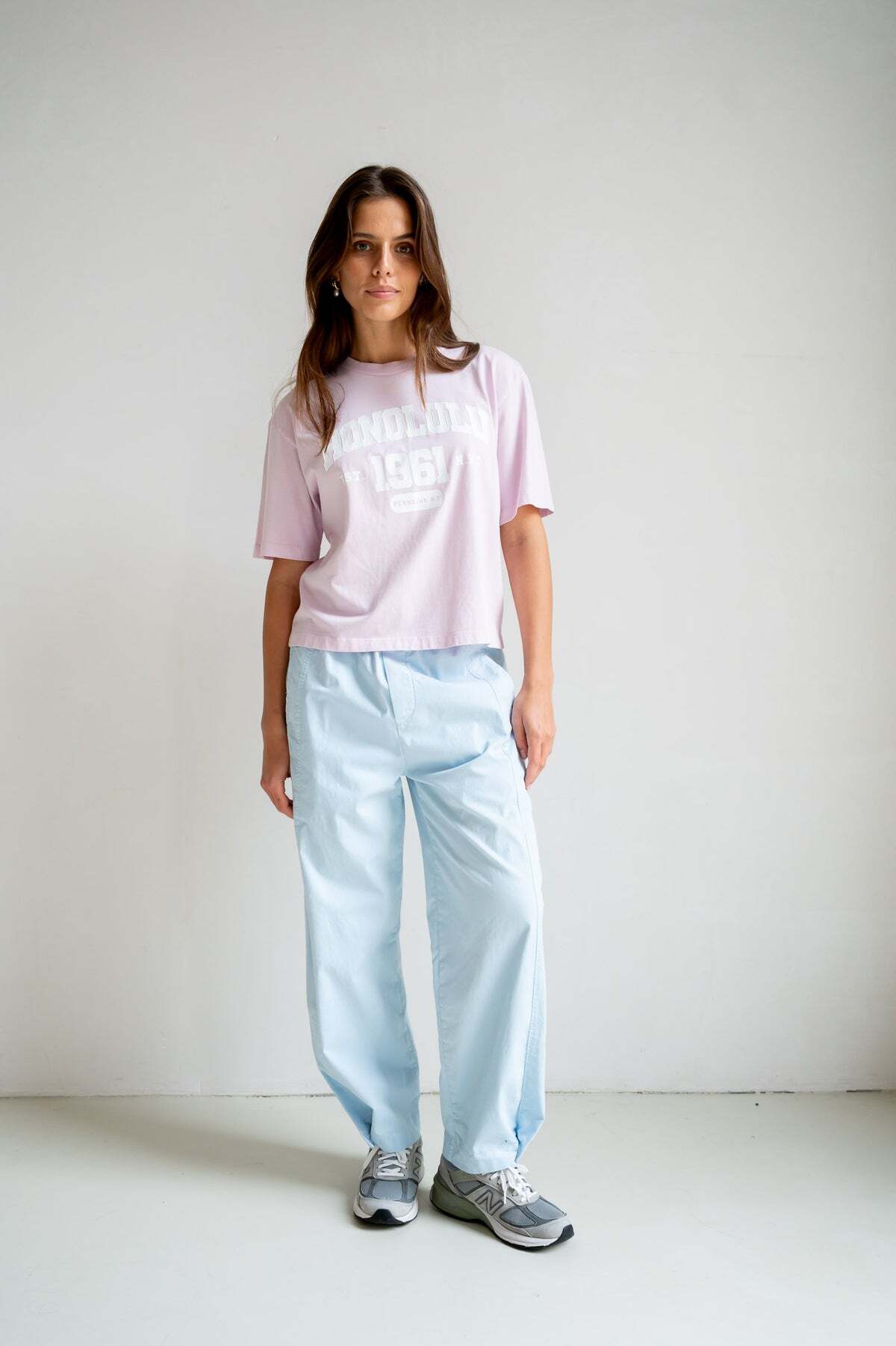 PENN&INK T-SHIRT PRINT ORCHID/WHITE