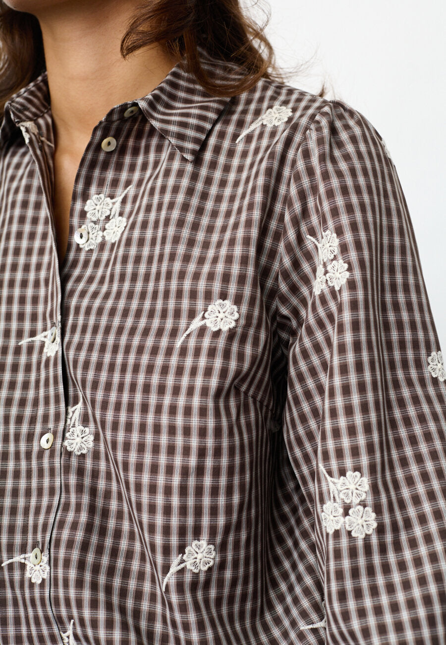 SISTERS POINT BLOUSE EBBEY BROWN CHECK