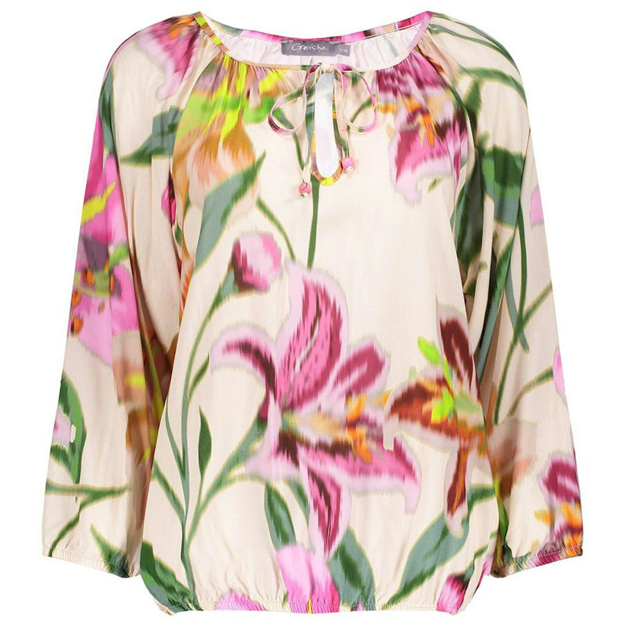 GEISHA TOP ECRU/PINK