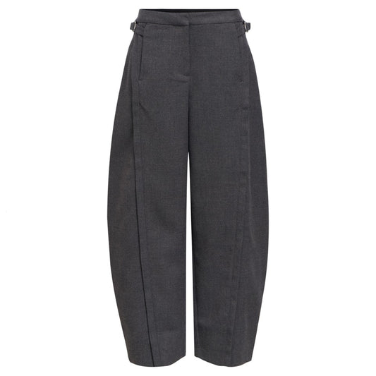 OBJECT BROEK BARREL KAVIN DARK GREY MELANGE