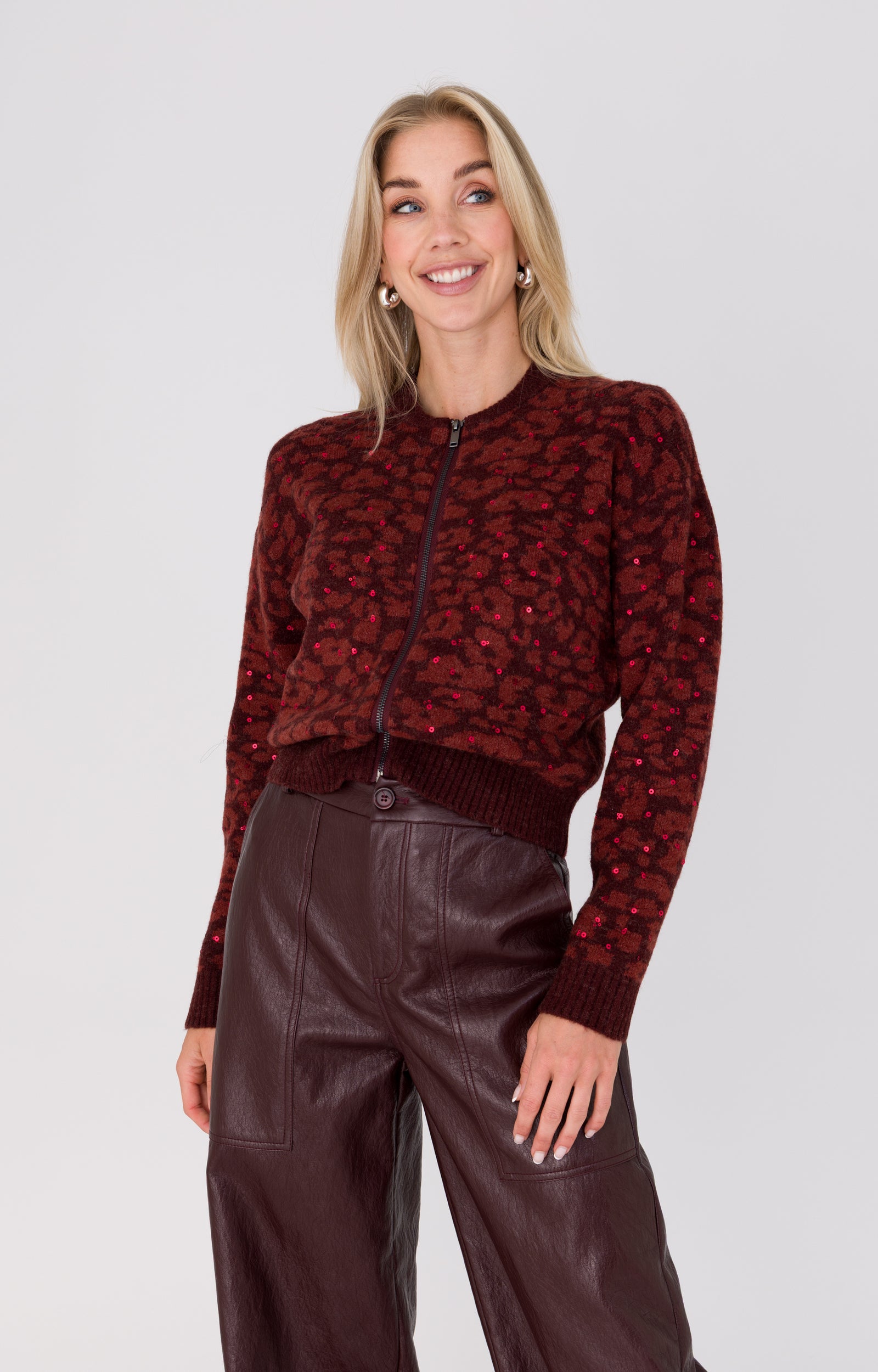 ANNA VEST MERLOT DESSIN