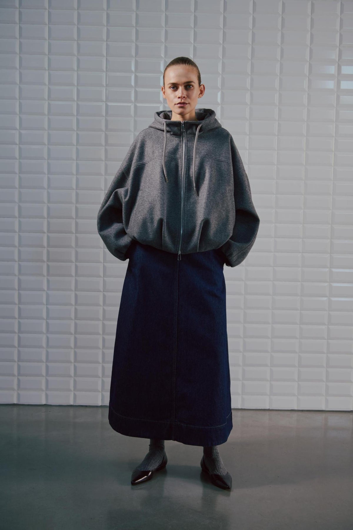 WITHBLACK JACKET FLORA DARK GREY MELANGE