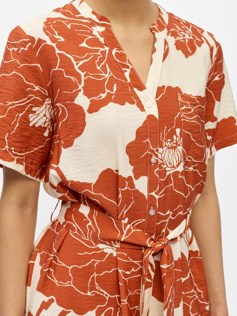 OBJECT JURK JACIRA SANDSHELL/BURNT BRICK BIG FLOWER