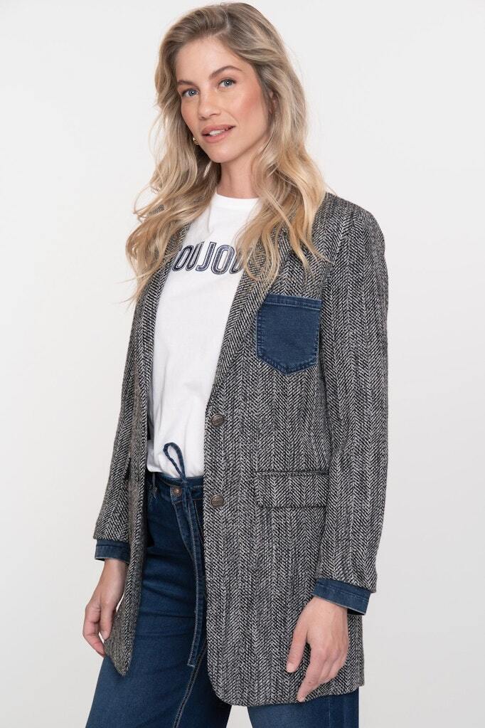 GEISHA BLAZER TWEED DENIM ANTHRACITE