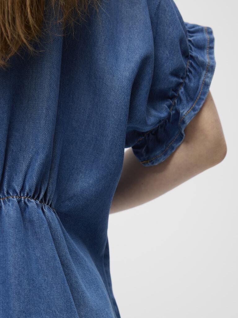OBJECT TOP FRAME V-HALS MEDIUM BLUE DENIM