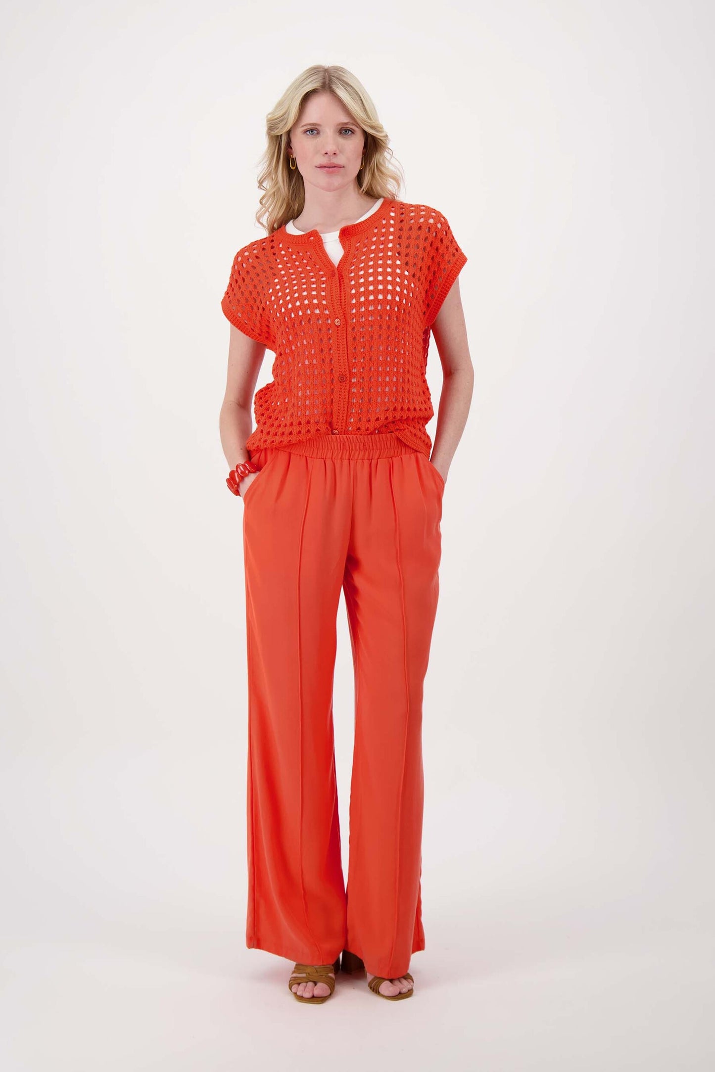 ZUSSS BROEK LYOCELL TWILL CORAL