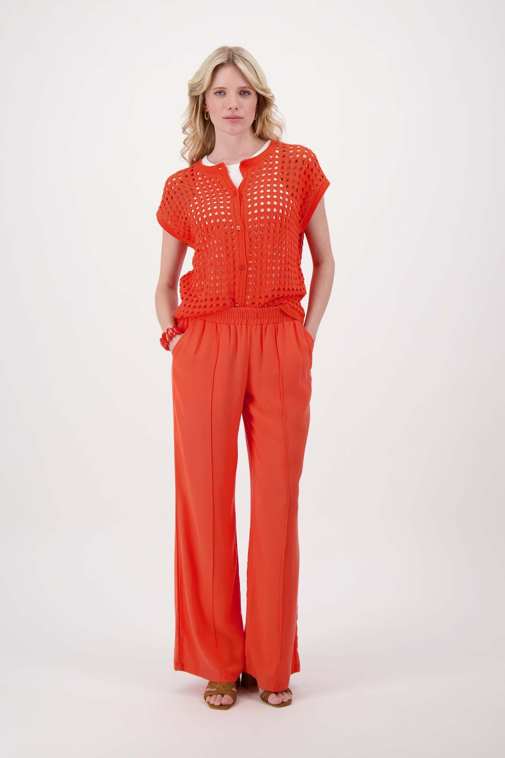 ZUSSS BROEK LYOCELL TWILL CORAL