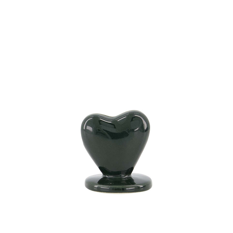 ZUSSS KAARTENSTANDAARD KERAMIEK HARTJE DONKERGROEN