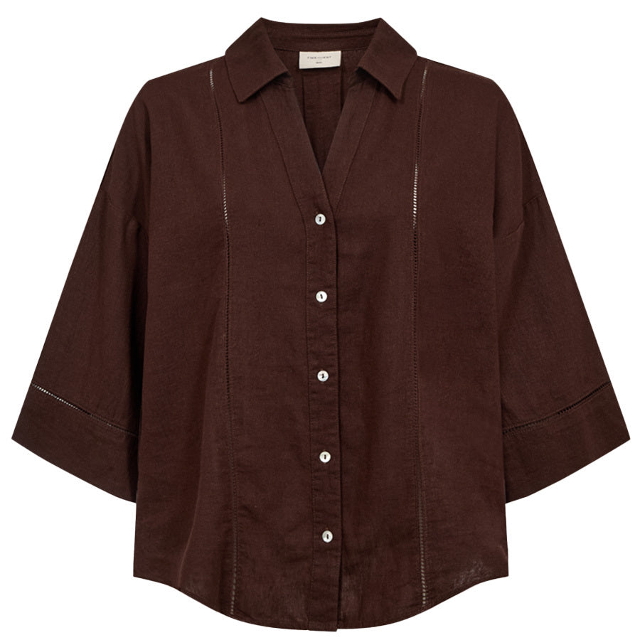FREEQUENT BLOUSE LALUNA COFFEE BEAN