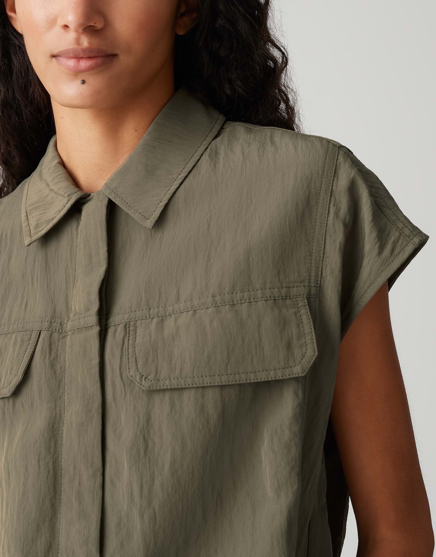 OPUS BLOUSE FROPI OLIVE LEAF