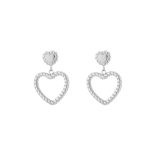 MICHELLE OORBELLEN HART HANGER SILVER
