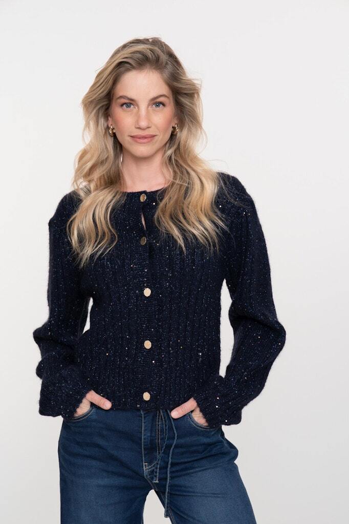 GEISHA VEST LUREX NAVY