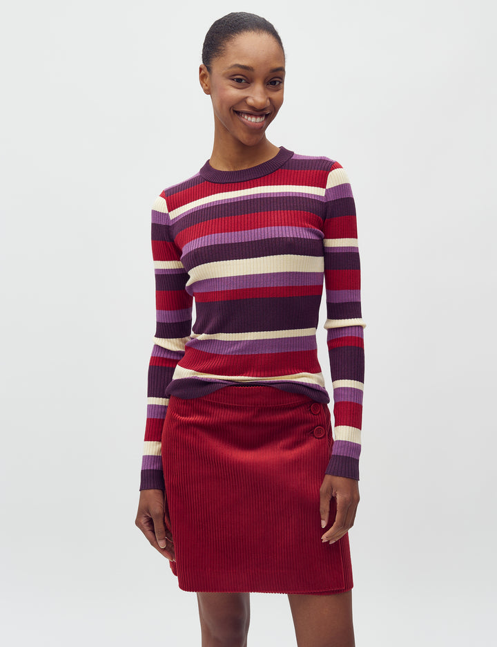 MBYM TOP MINNIE BLACKBERRY WINE STRIPE