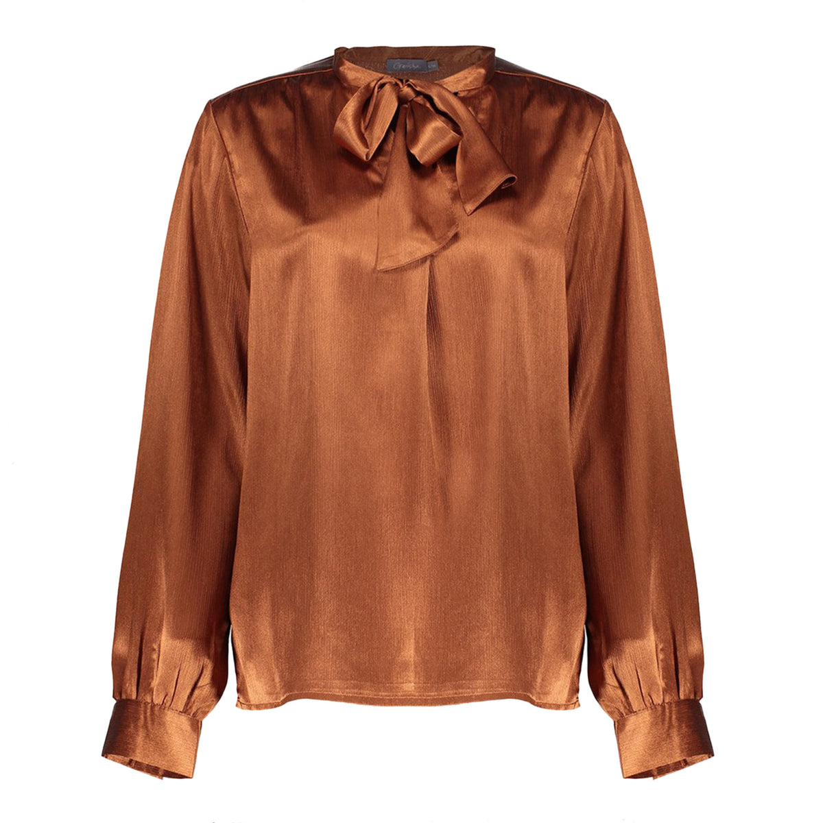 GEISHA BLOUSE MET STRIKDETAIL COPPER