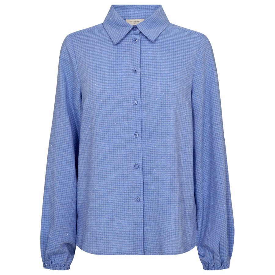 FREEQUENT BLOUSE SHINE WEDGEWOOD