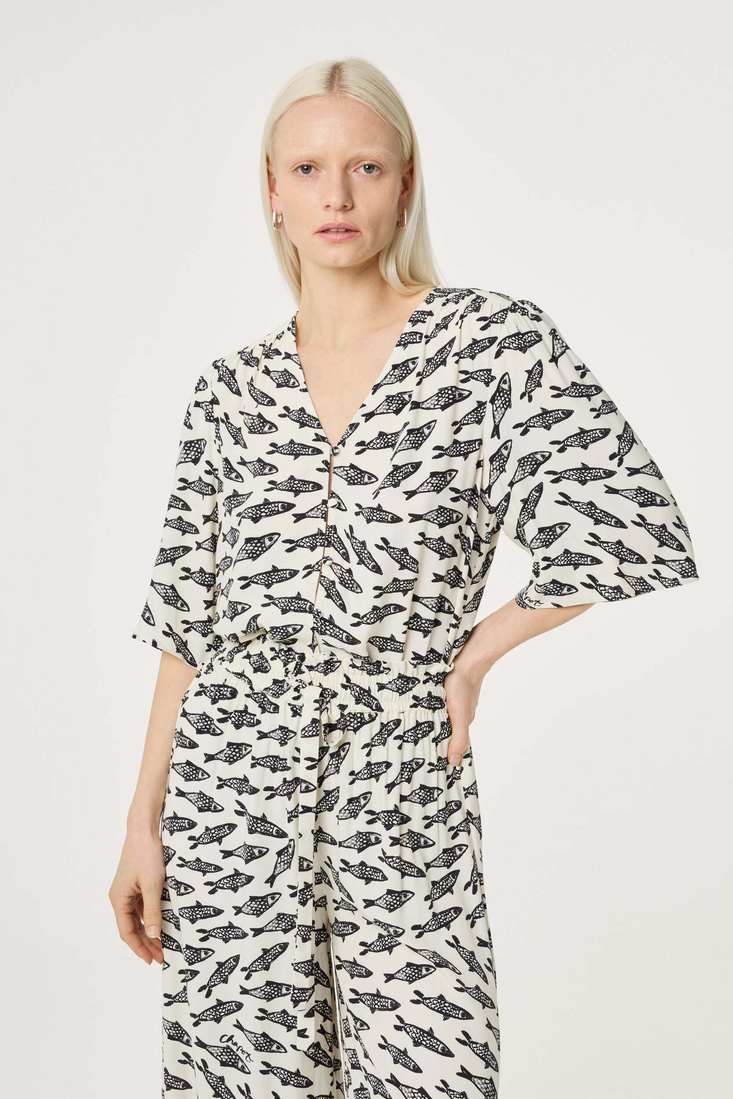 FABIENNE CHAPOT BLOUSE STARLET OFF-WHITE/BLACK