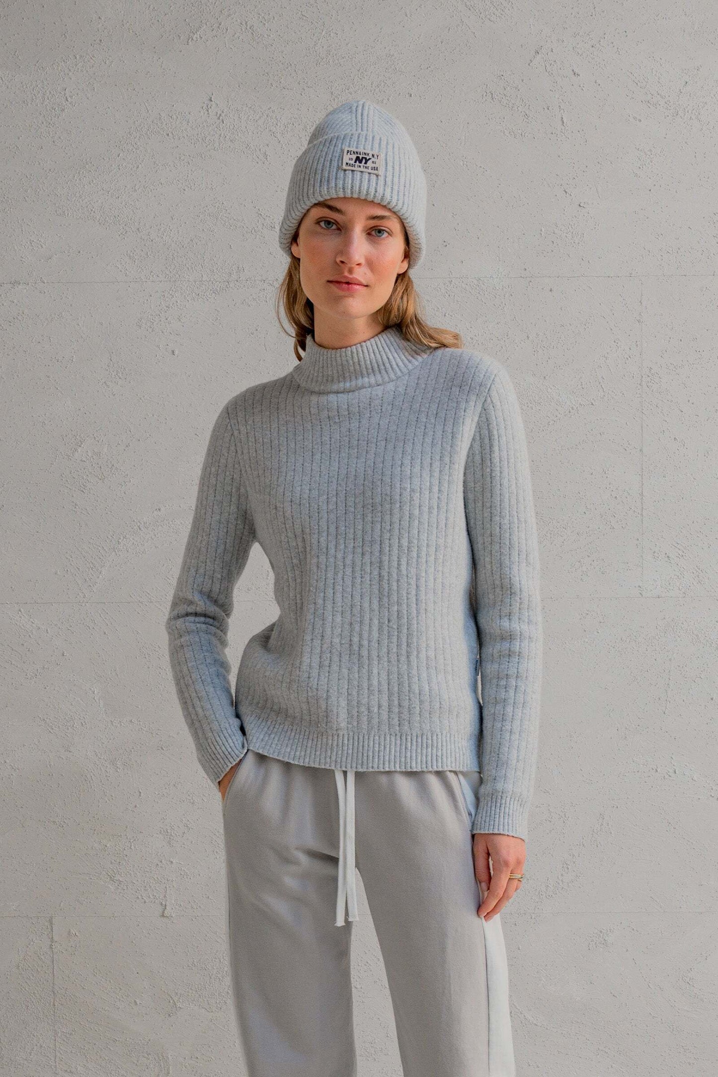 PENN&INK TRUI COTTON BLEND GREY MELANGE