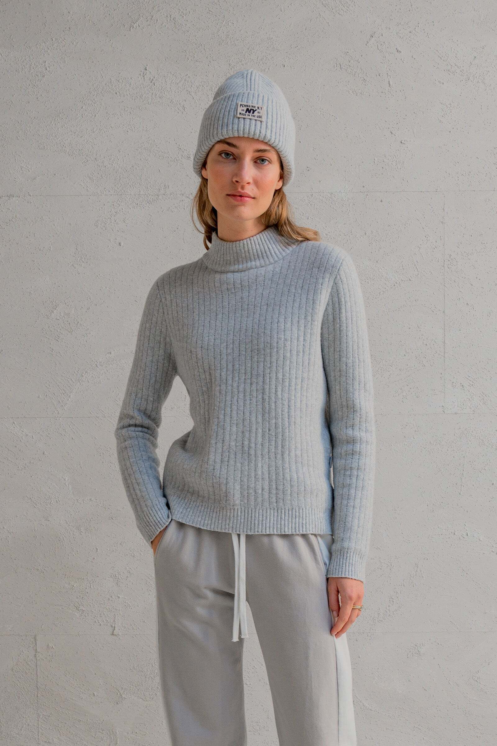 PENN&INK TRUI COTTON BLEND GREY MELANGE