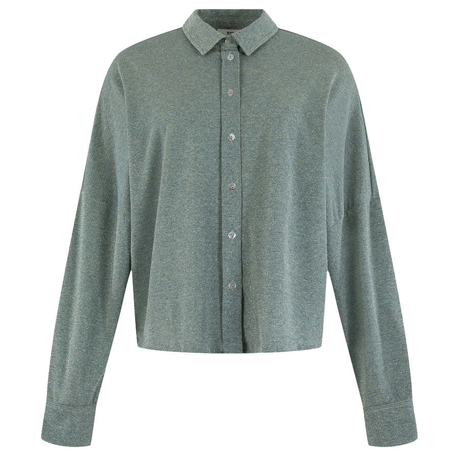 ANNA BLOUSE LUREX TEAL