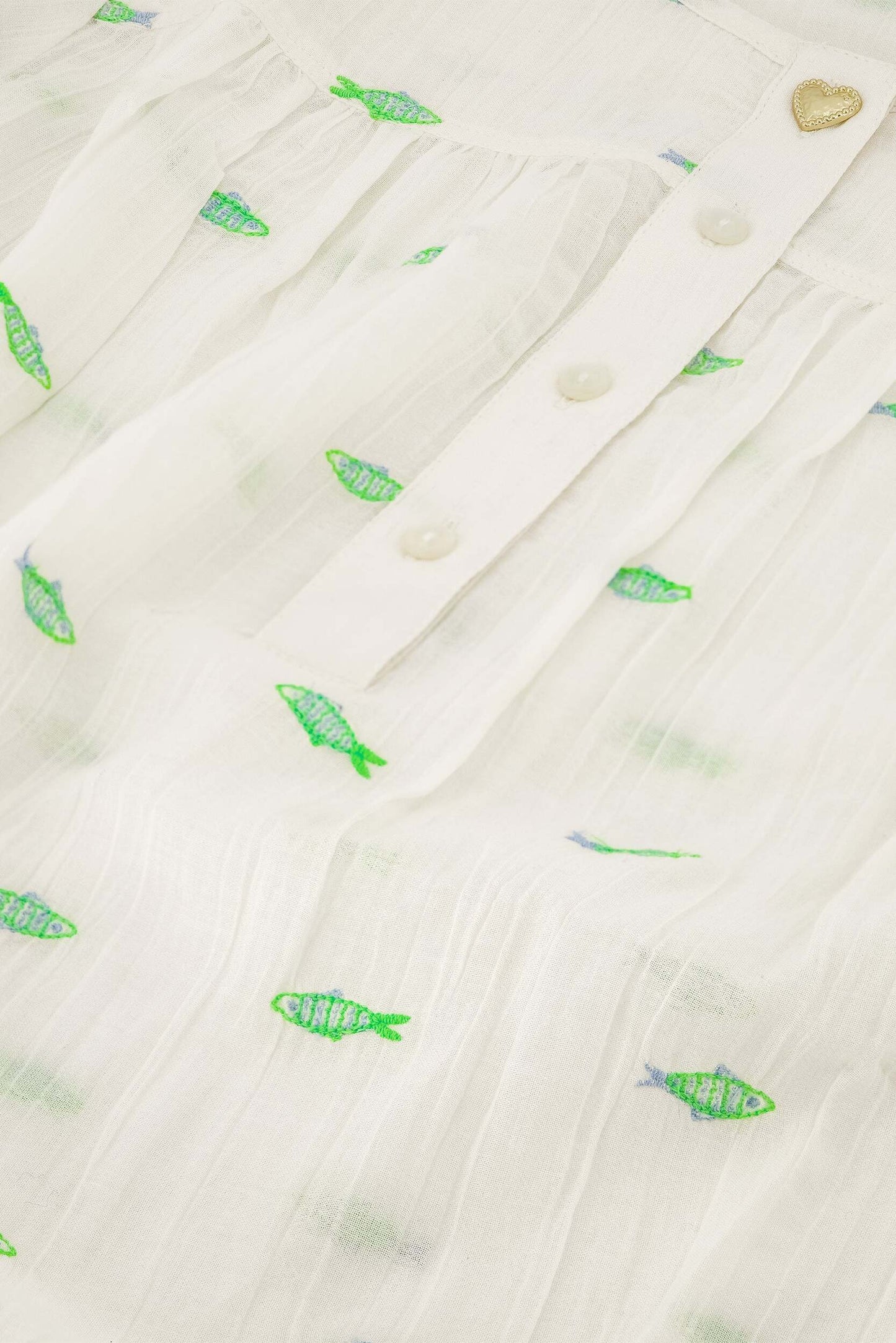 FABIENNE CHAPOT TOP BINDI OFF-WHITE/GREEN