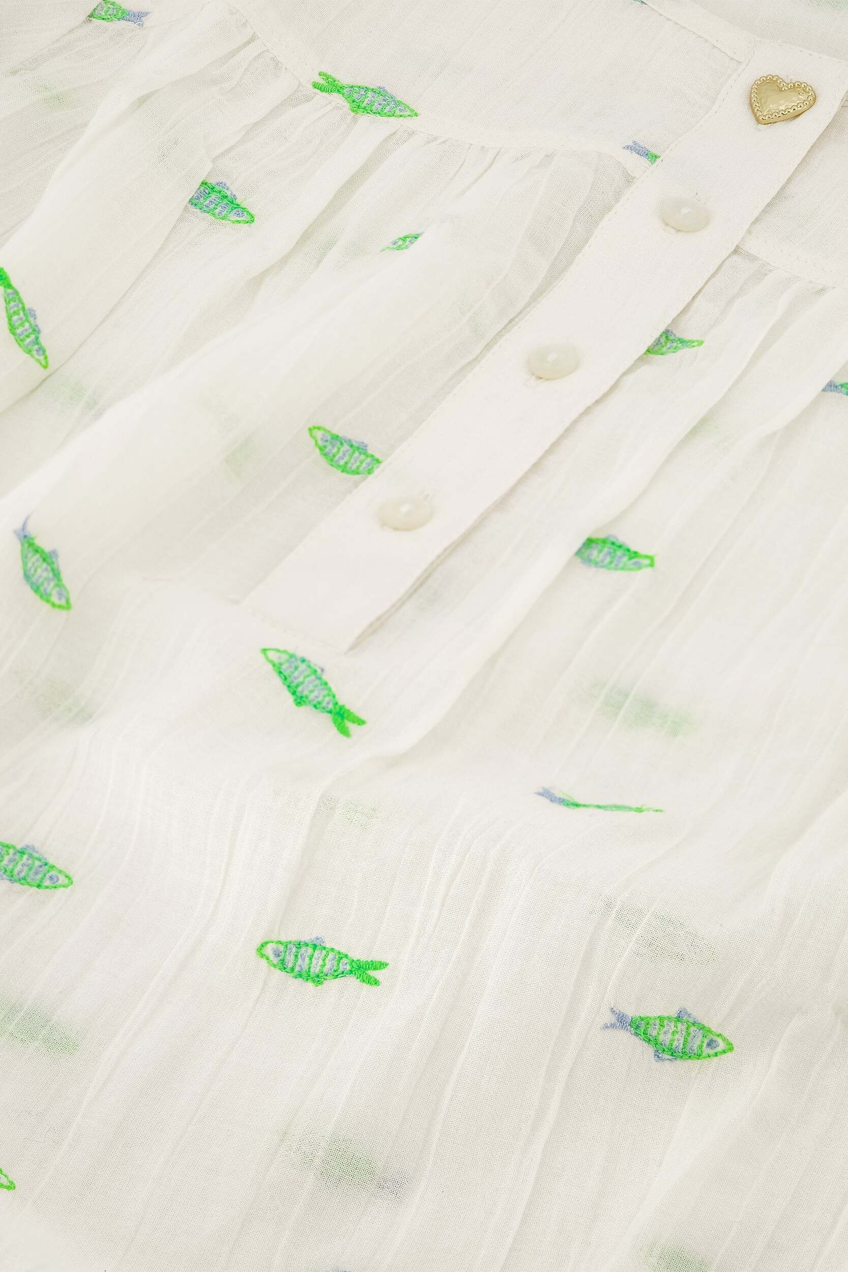 FABIENNE CHAPOT TOP BINDI OFF-WHITE/GREEN