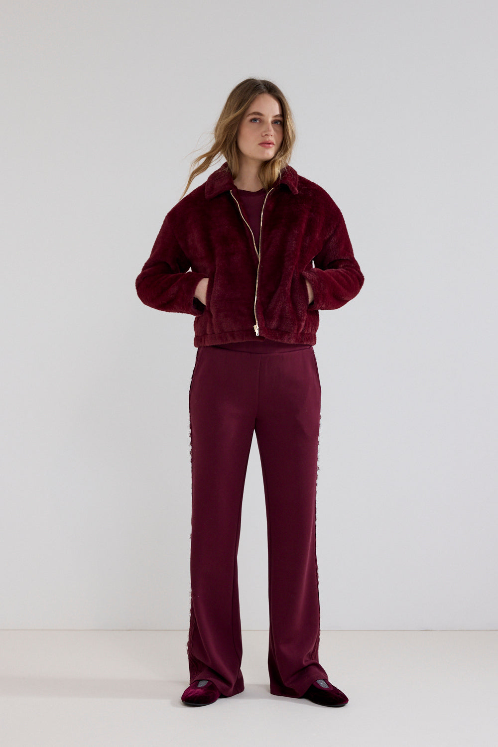 TRAMONTANA VEST FLUFFY POMEGRANATE