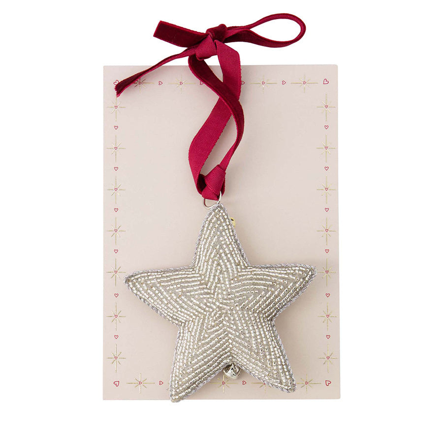 ZUSSS KERSTHANGER KRALEN STER ZILVER