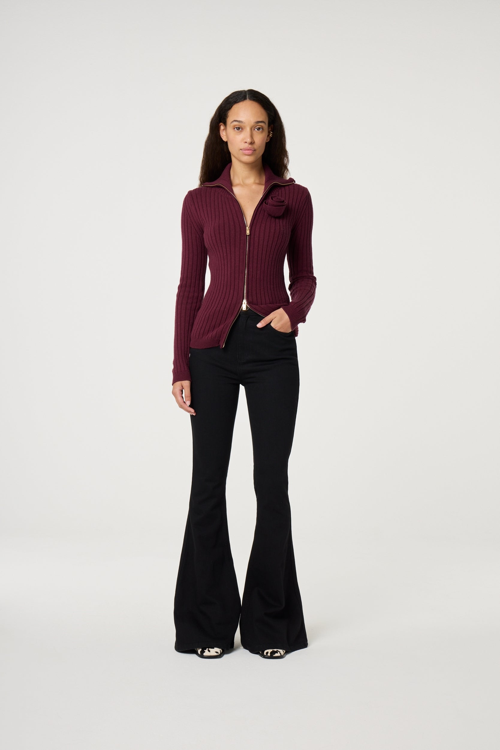 FABIENNE CHAPOT VEST VESTA DEEP BURGUNDY