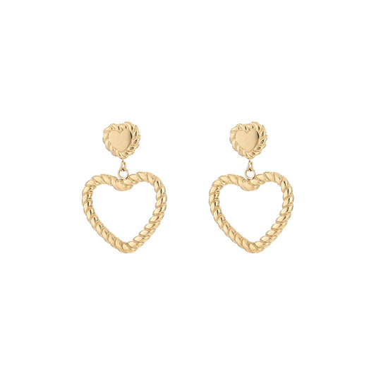 MICHELLE OORBELLEN HART HANGER GOLD