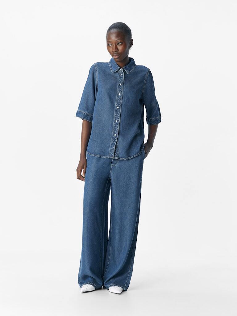 OBJECT BLOUSE FRAME DARK BLUE DENIM/RINSE WASH