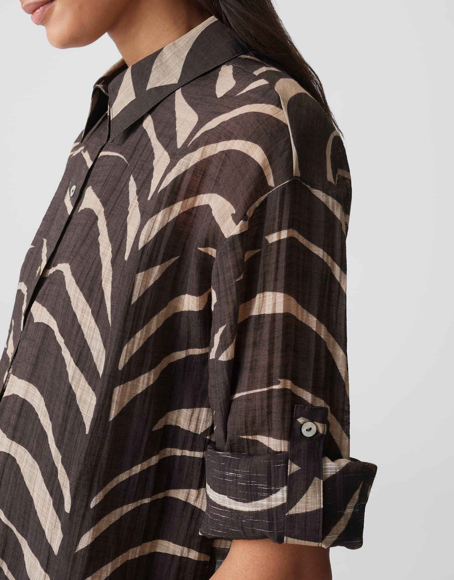 OPUS BLOUSE FADENA LEAVES AFFOGATO