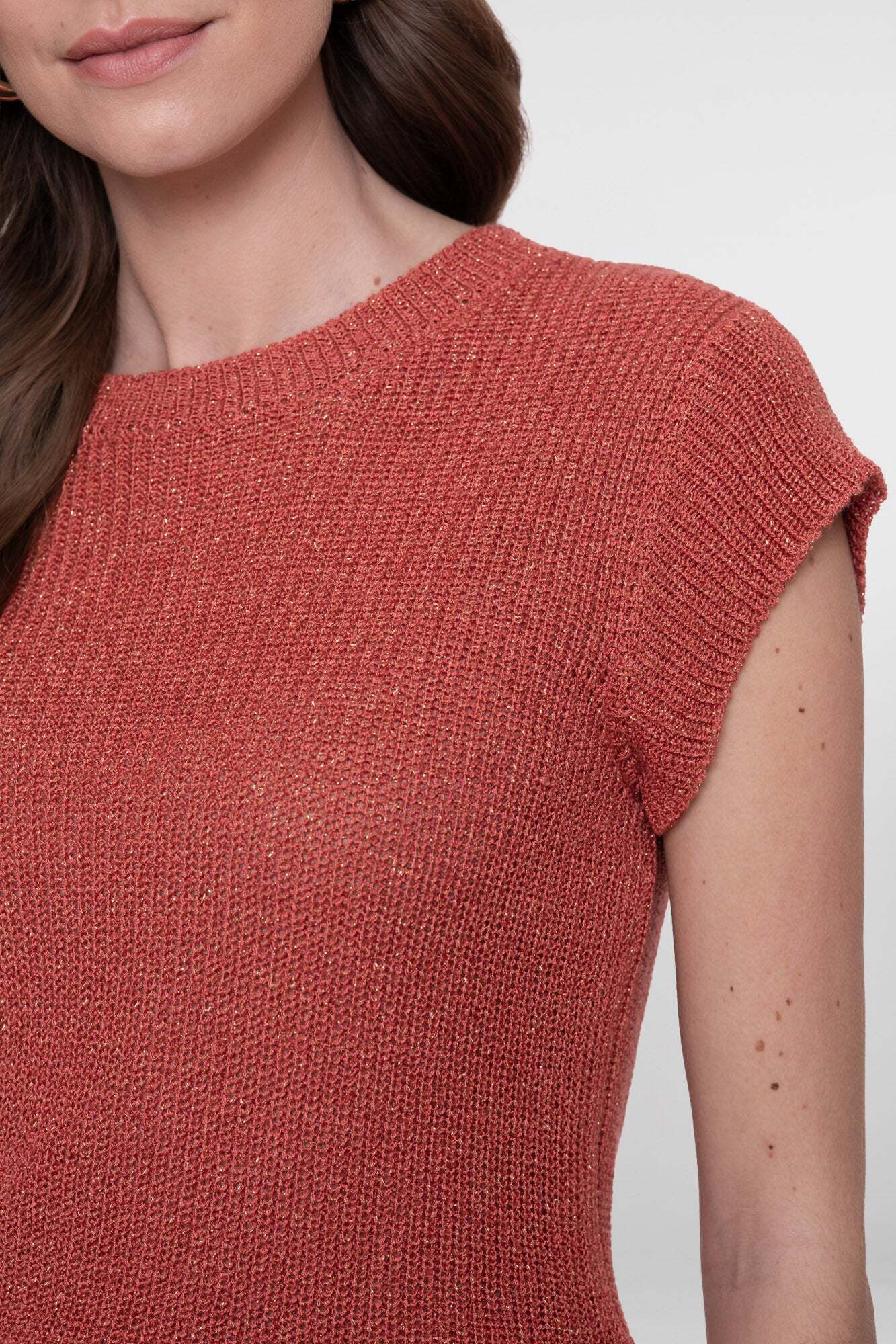GEISHA TOP LUREX STONE RED/GOLD