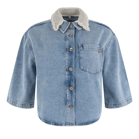 ANNA BLUE JACK SHORTY DENIM SOLID