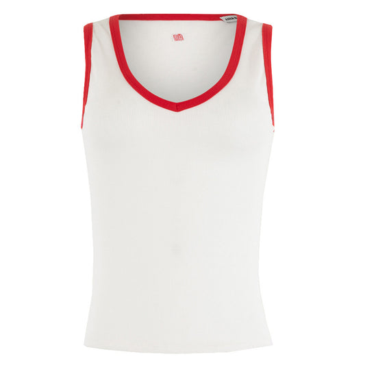 ANNA BLUE TANKTOP RIBBYV OFF-WHITE/RED