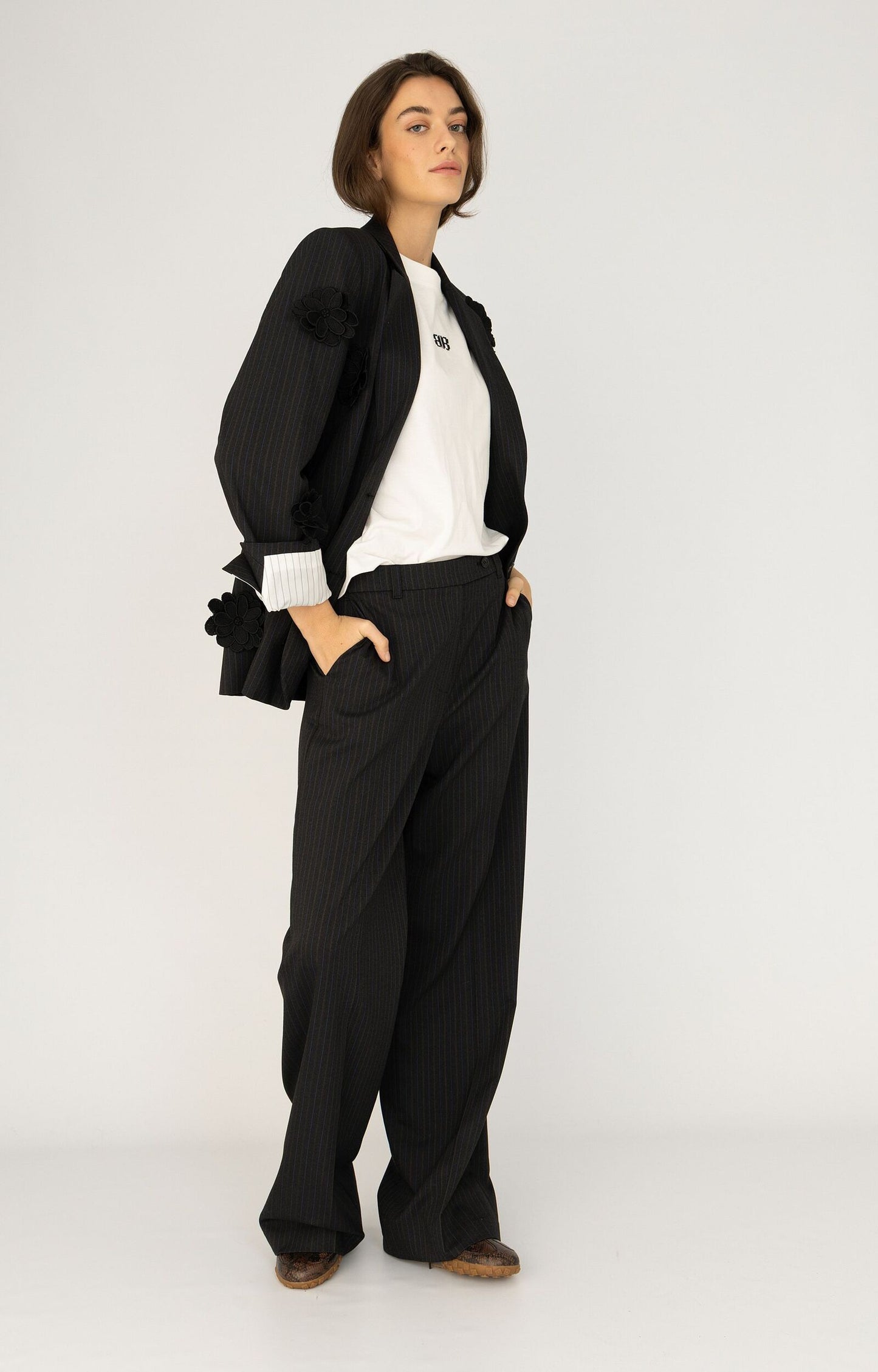 ANNA BLUE BLAZER EMMI ANTRA MELANGE