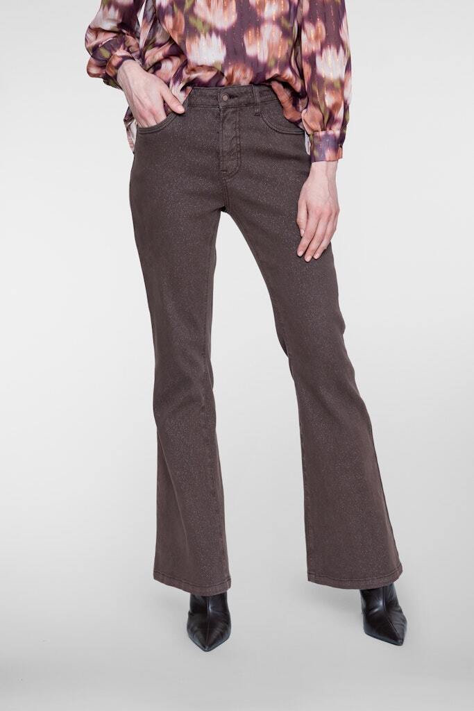 GEISHA FLARE JEANS GLITTER BROWN LUREX