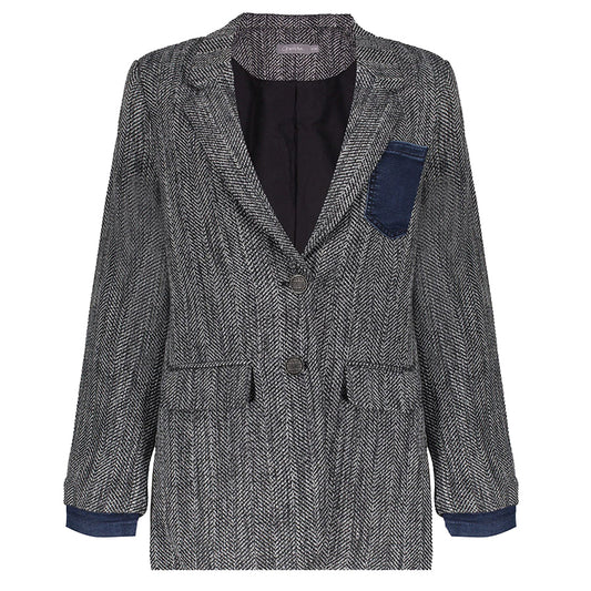GEISHA BLAZER TWEED DENIM ANTHRACITE
