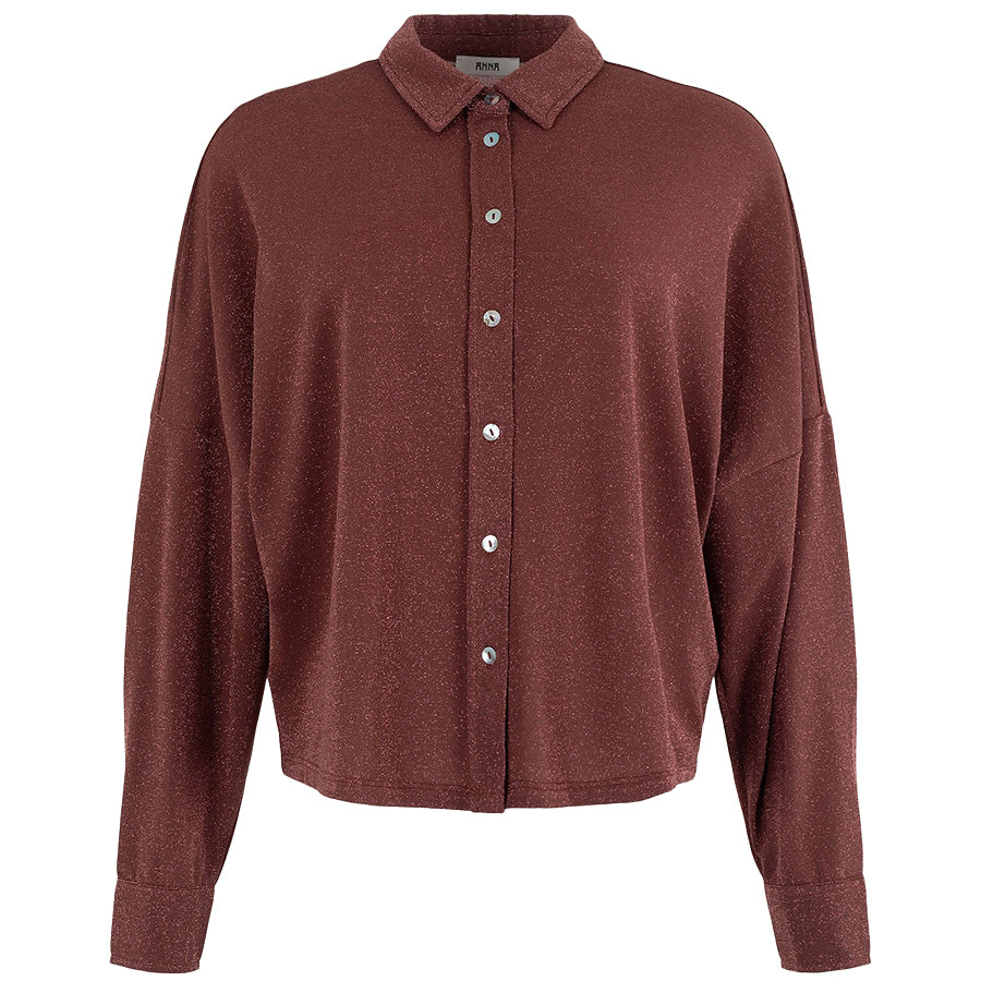 ANNA BLOUSE LUREX DARK BLUSH