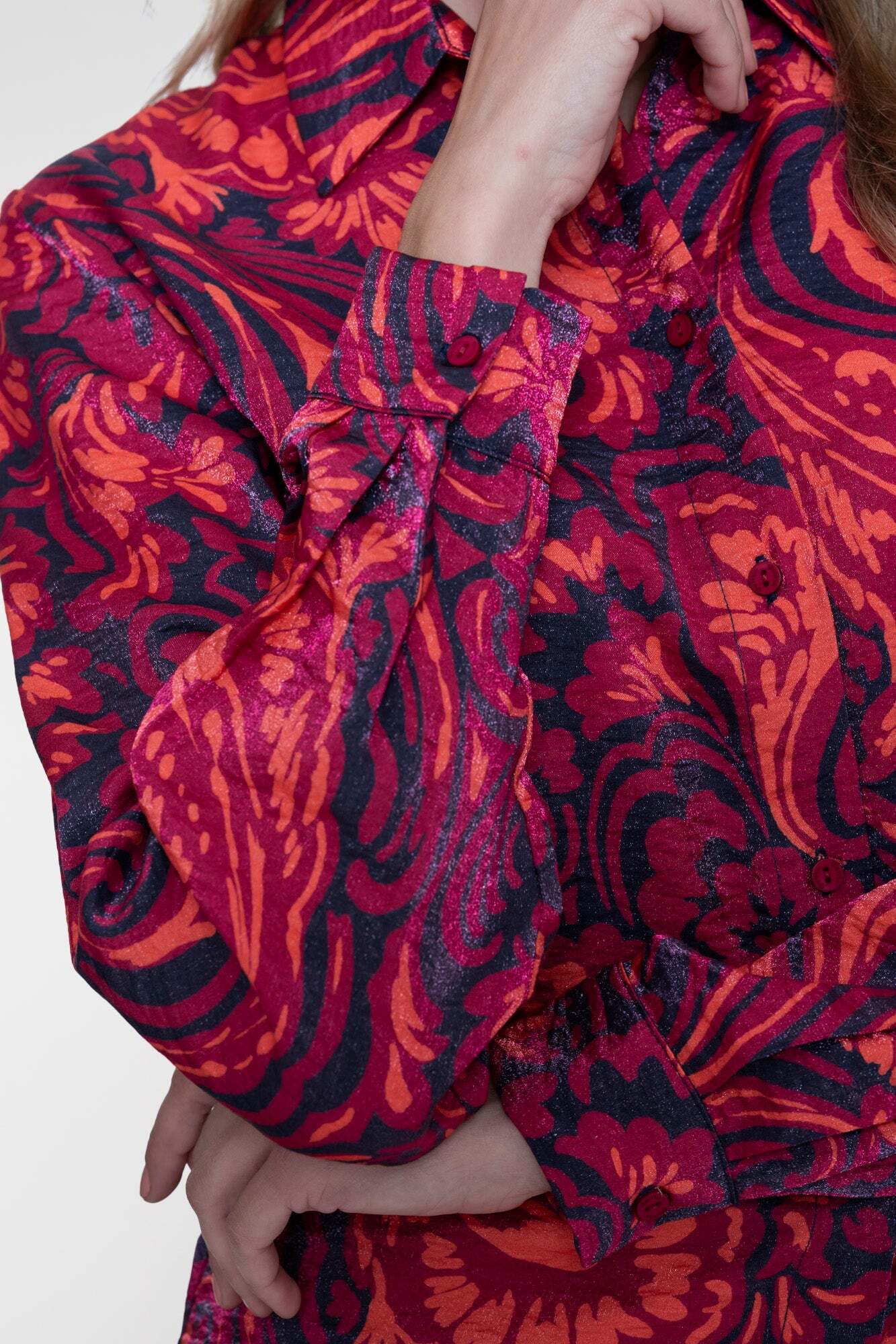 GEISHA BLOUSE GLANS NAVY/CORAL