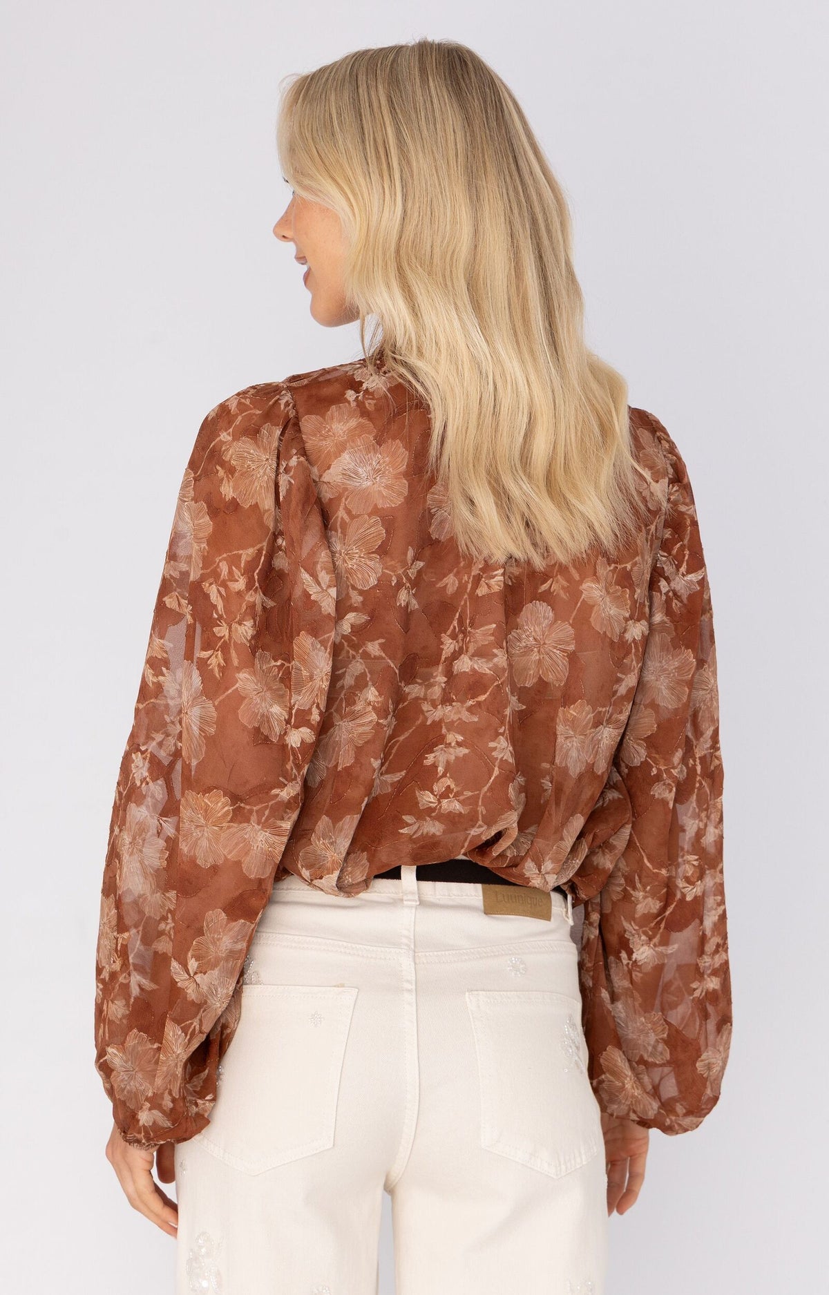 ANNA BLOUSE RUST DESSIN