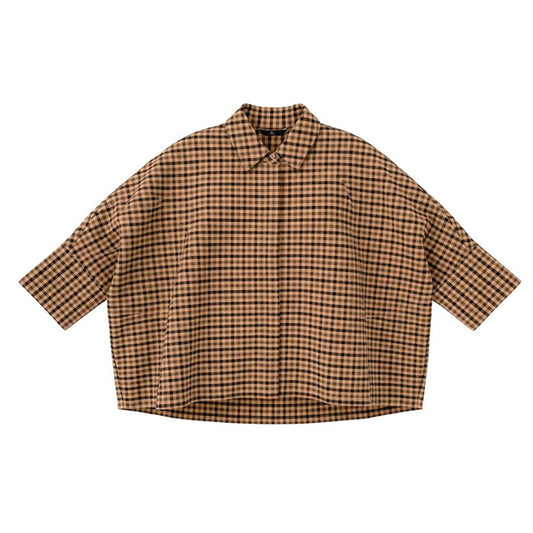 WITHBLACK BLOUSE MADISON CHECK CAMEL