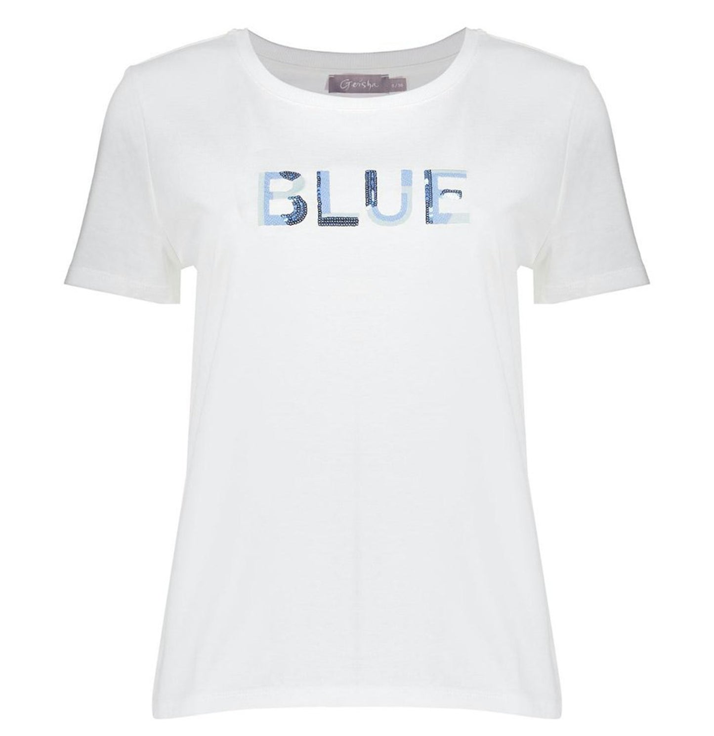 GEISHA T-SHIRT SEQUENCES OFF-WHITE/BLUE