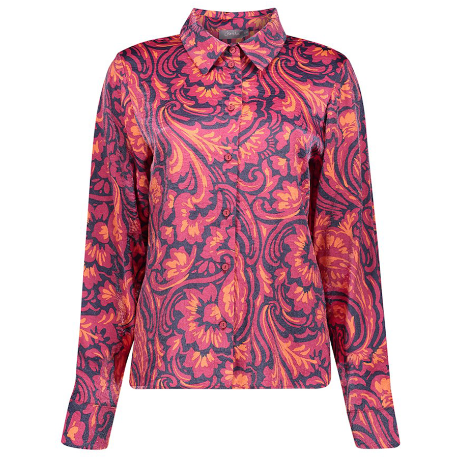 GEISHA BLOUSE GLANS NAVY/CORAL