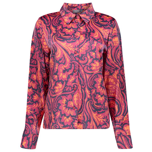 GEISHA BLOUSE GLANS NAVY/CORAL