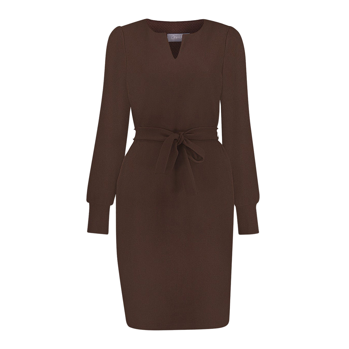 GEISHA JURK  MET STRIKCEINTUUR BROWN