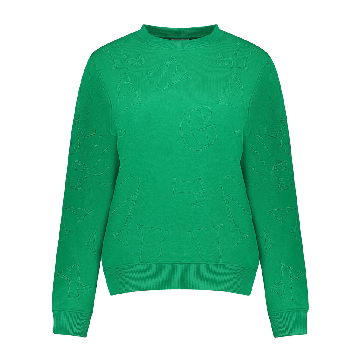 GEISHA SWEATER MET LETTER EMBROIDERY GREEN