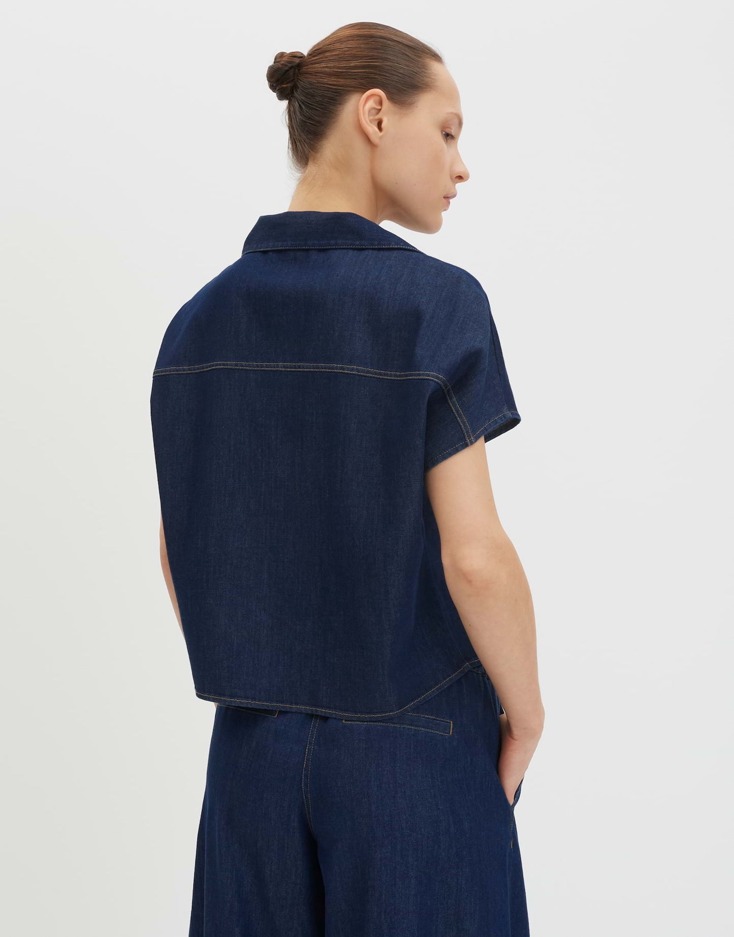 SOMEDAY BLOUSE ZONDRA DENIM RINSED DARK BLUE