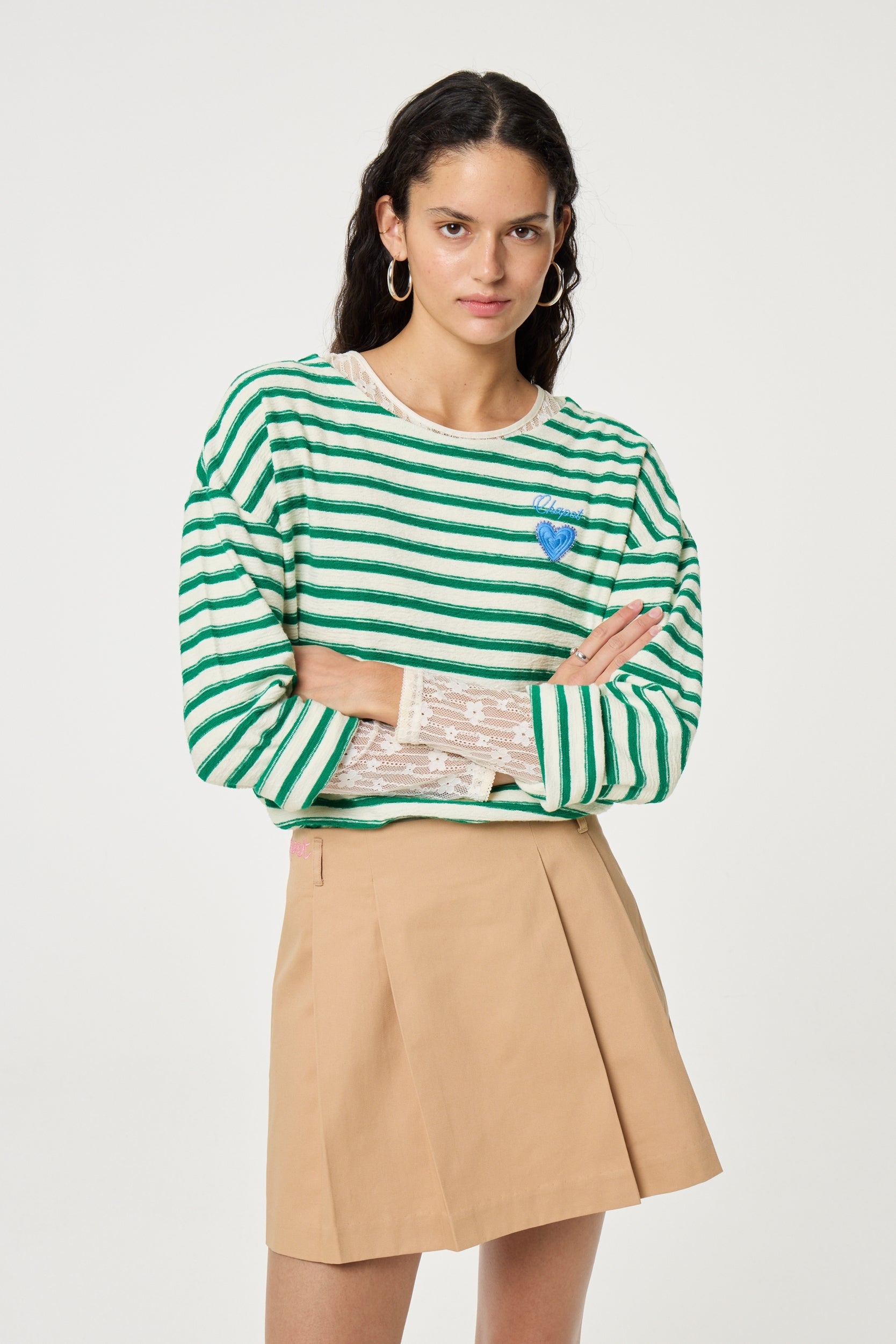FABIENNE CHAPOT TOP CELINA COSY WHITE/GREEN